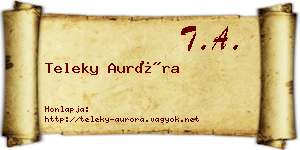 Teleky Auróra névjegykártya